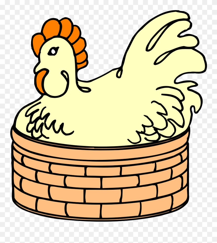 Hen In The Basket Clipart