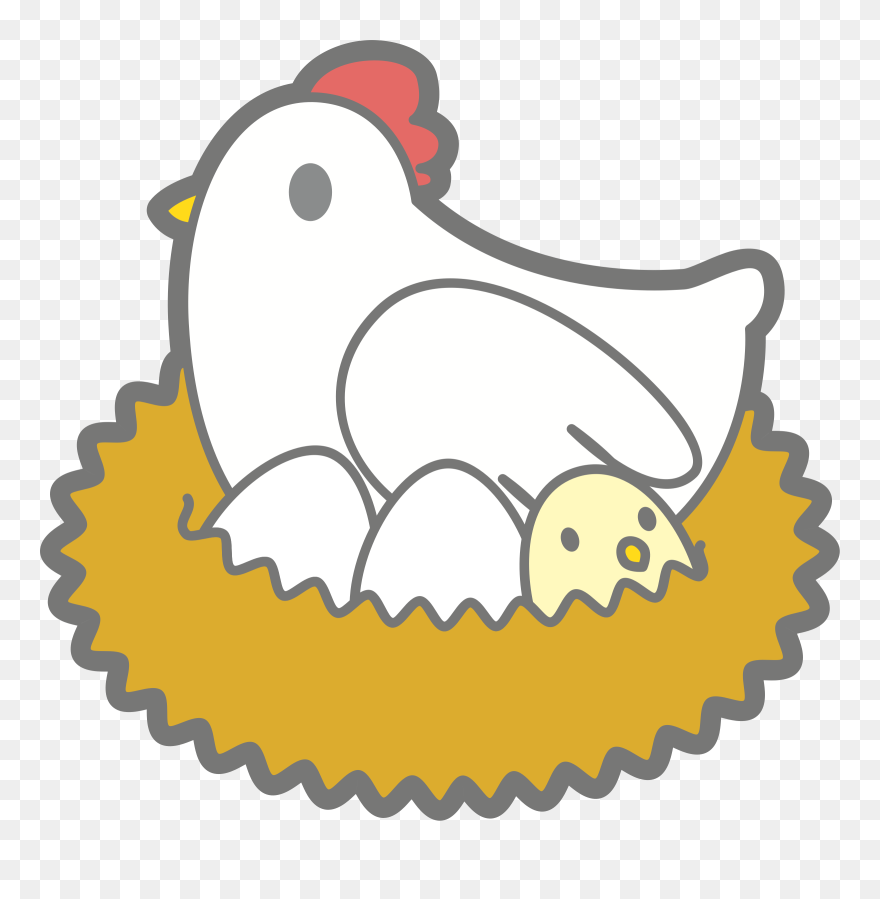 Chicken With Eggs - Eggs Chicken Clip Art - Png Download