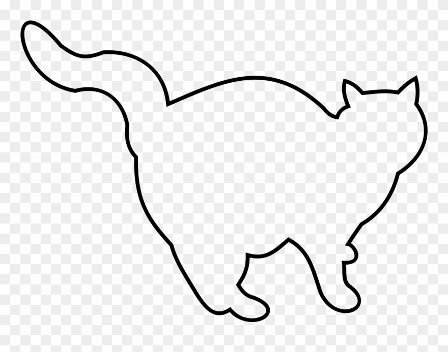 Gallery Of Vector Cat Feline Clip Art Outline - Outline Of A Fat Cat - Png Download