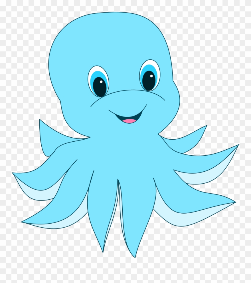 Octopus Clipart Cute Clipground Black And White Acorn - Zazzle Niedliche Blaue Krake Ipad Mini Hülle - Png Download