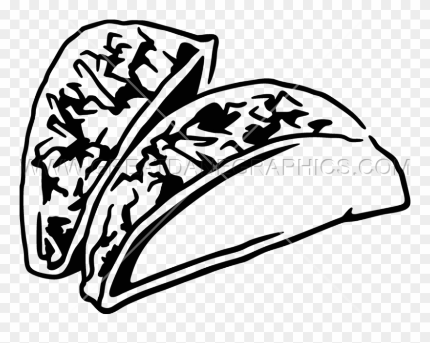 Tacos Clipart Two - Tacos Blanco Y Negro - Png Download