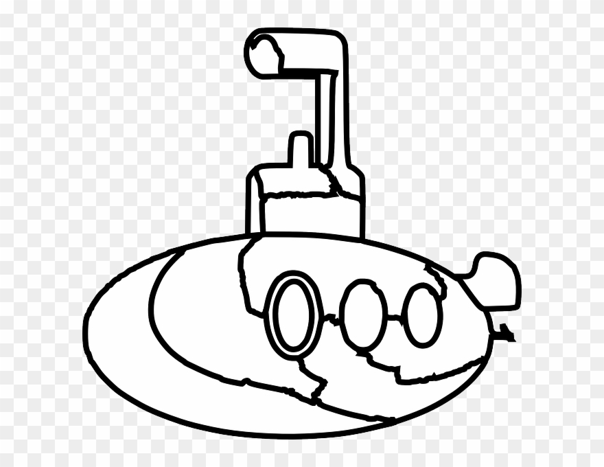 Submarine Clipart White And Black - Png Download