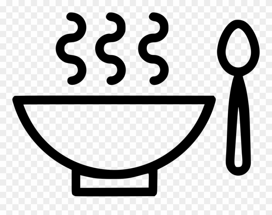 Image Royalty Free Library Bowl And Spoon Clipart - Soup Bowl Logo Black And White - Png Download