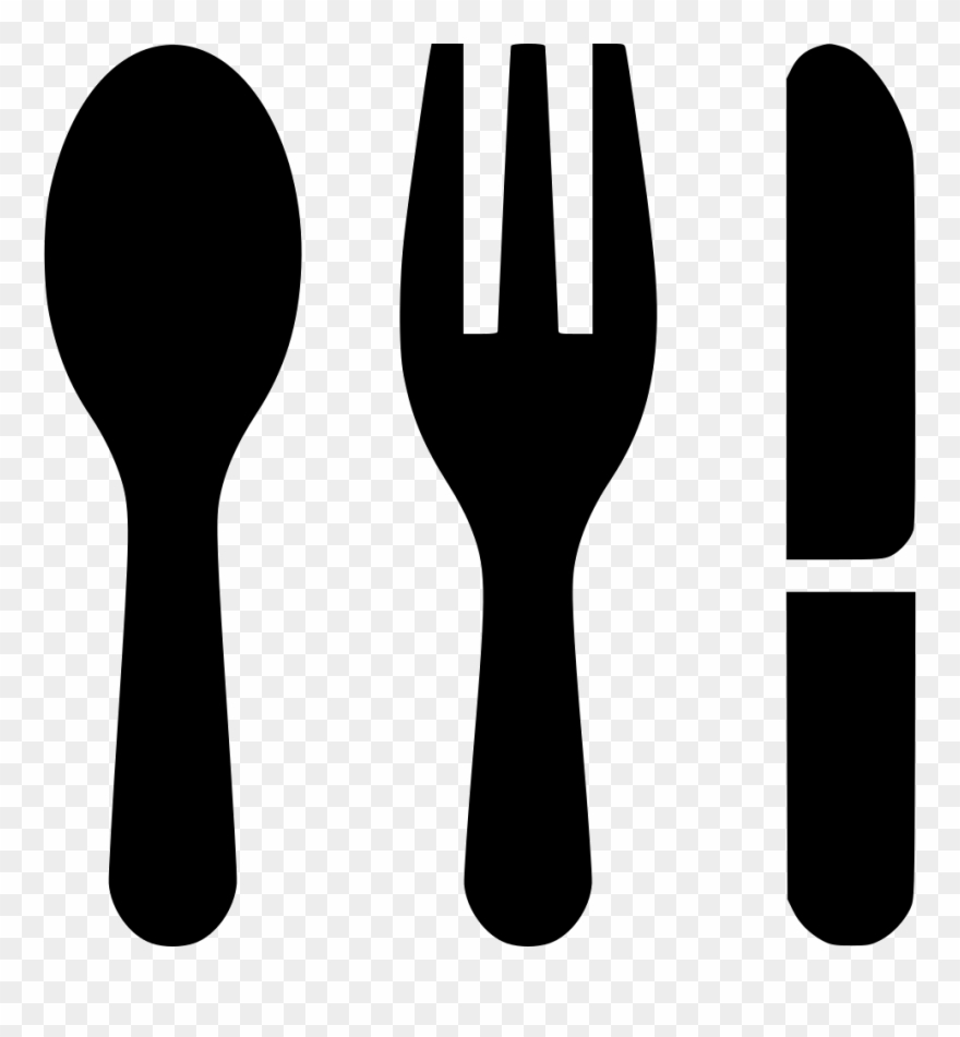Spoon Svg Icon Free - Spoon And Fork Clipart Black And White - Png Download