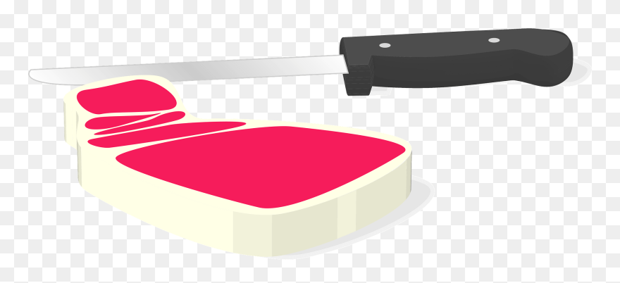 Steak Clipart By Gramzon - 肉 を 切る イラスト フリー - Png Download