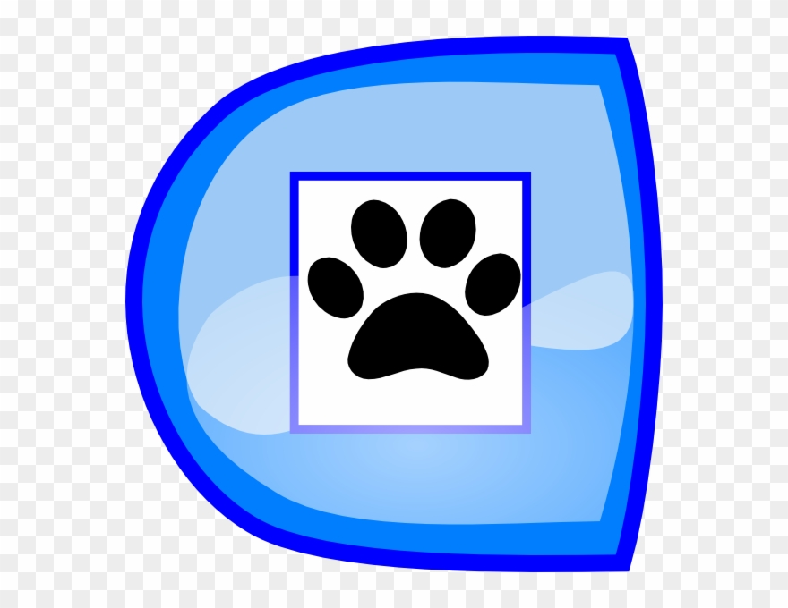 Blue Stop Button With Paws Svg Clip Arts 600 X 600 - Png Download