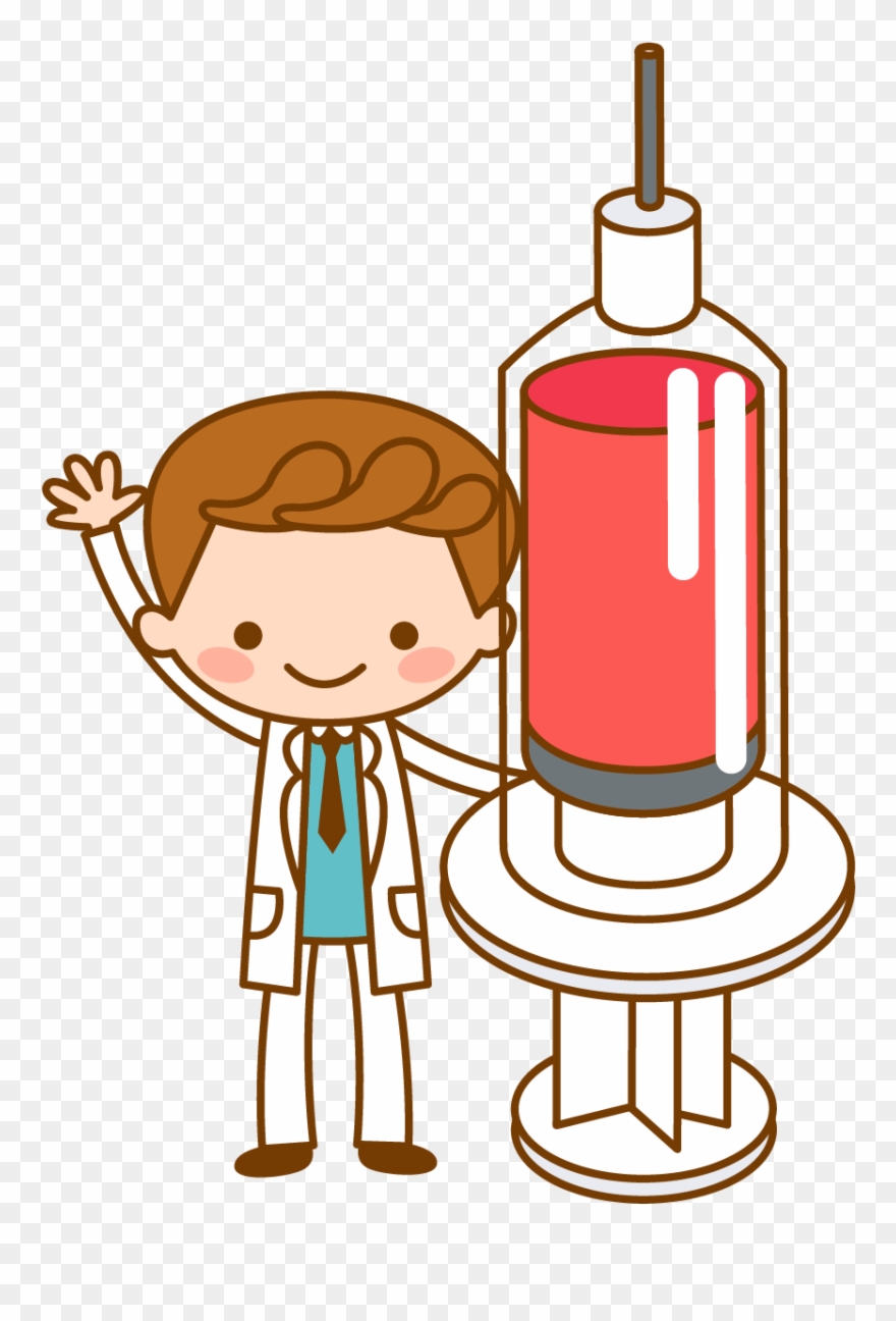 Cartoon Animation Illustration Doctor Holding A - Syringe Cartoon Clipart