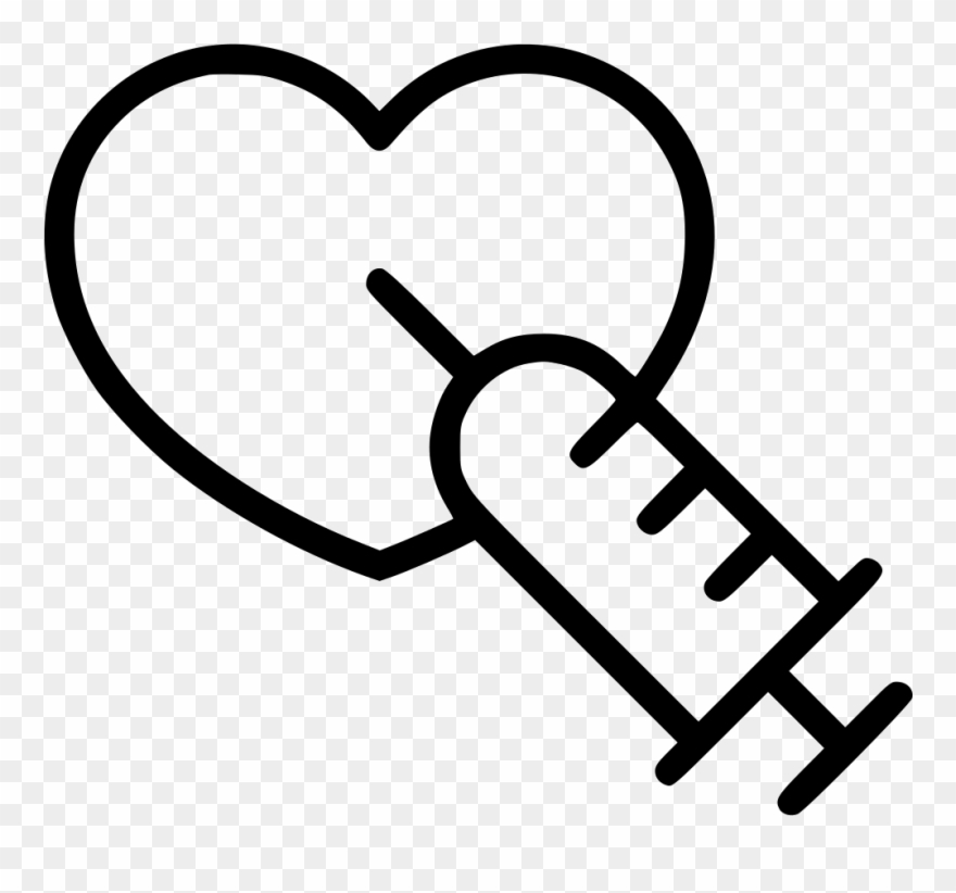 Syringe Injector Heart Adrenaline Reanimation Svg Png - Syringe Heart Png Clipart