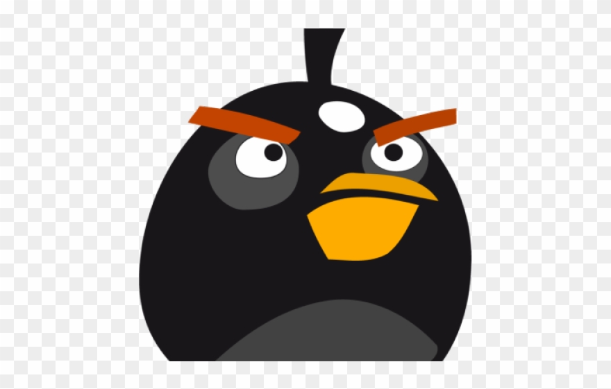 Swan Clipart Angry - Angry Birds Black Bird - Png Download