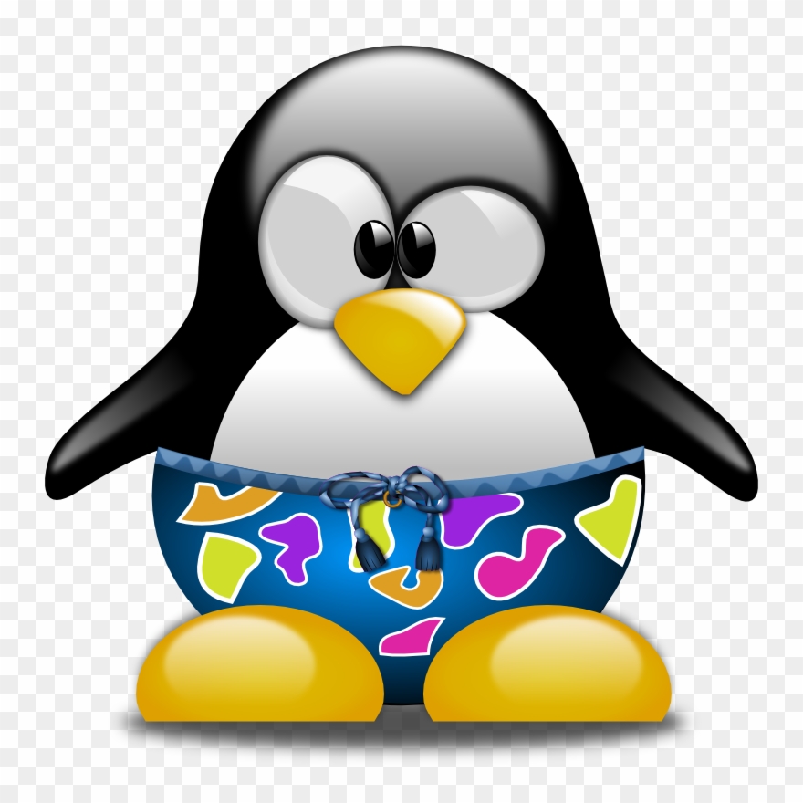 Bird Swimming Cliparts - Penguin And Surf Board - Png Download