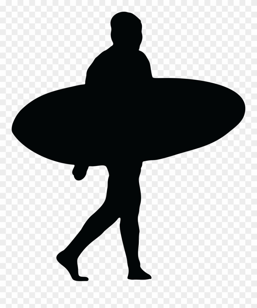 Free Clipart Of A Silhouetted Surfer - Man On Surfboard Silhouette - Png Download