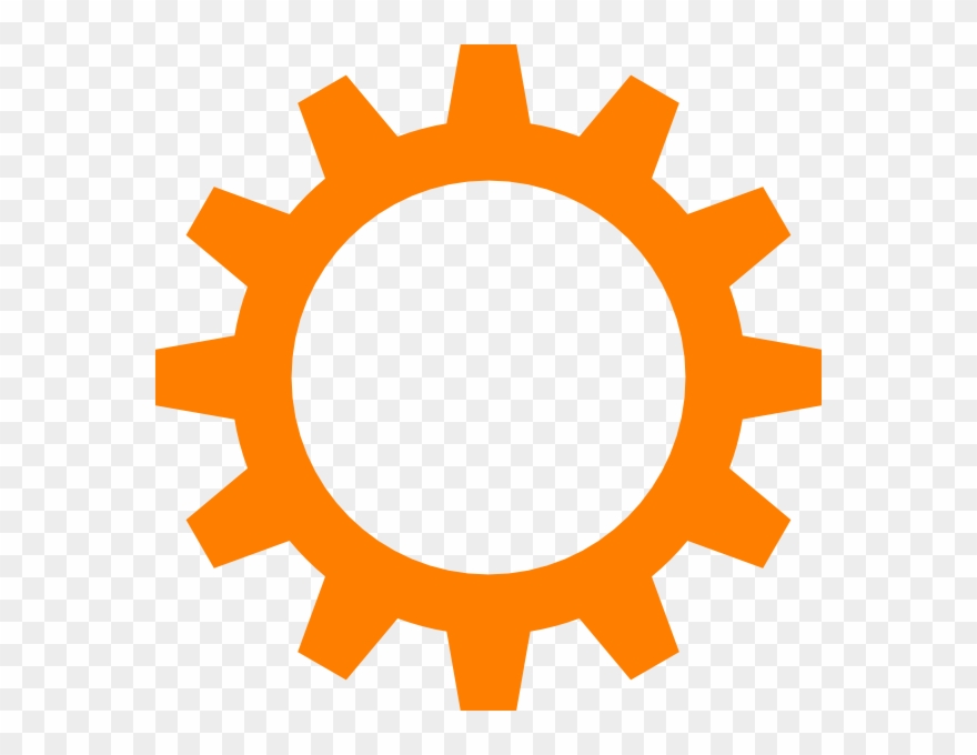 Svg Freeuse Library Orange Cog Wheel Clip - Orange Gear Clip Art - Png Download