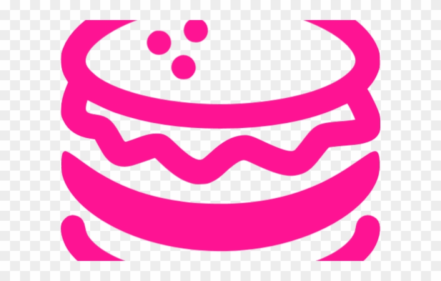 Hamburger Clipart Pink - Burger Icon Black And White - Png Download