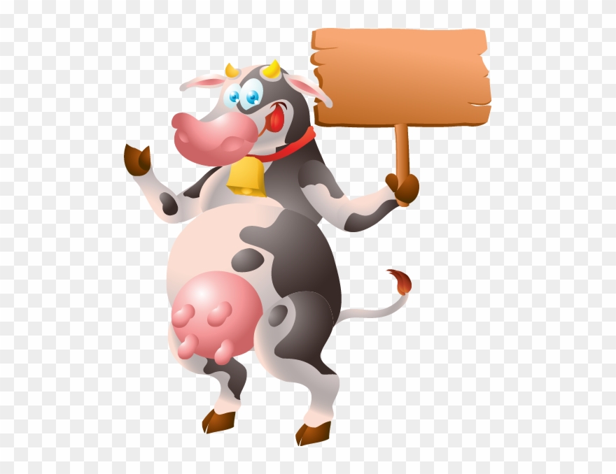 Vache Pancarte Fond Transparent Clipart