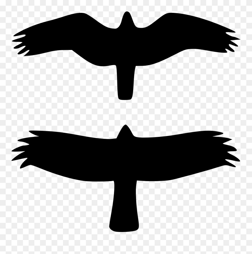 Bird Silhouette Top View Clipart