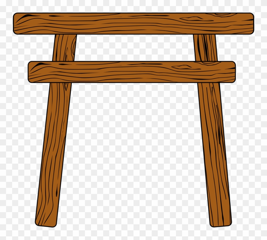 Wood Table Torii Gate Chair - Torii Clipart