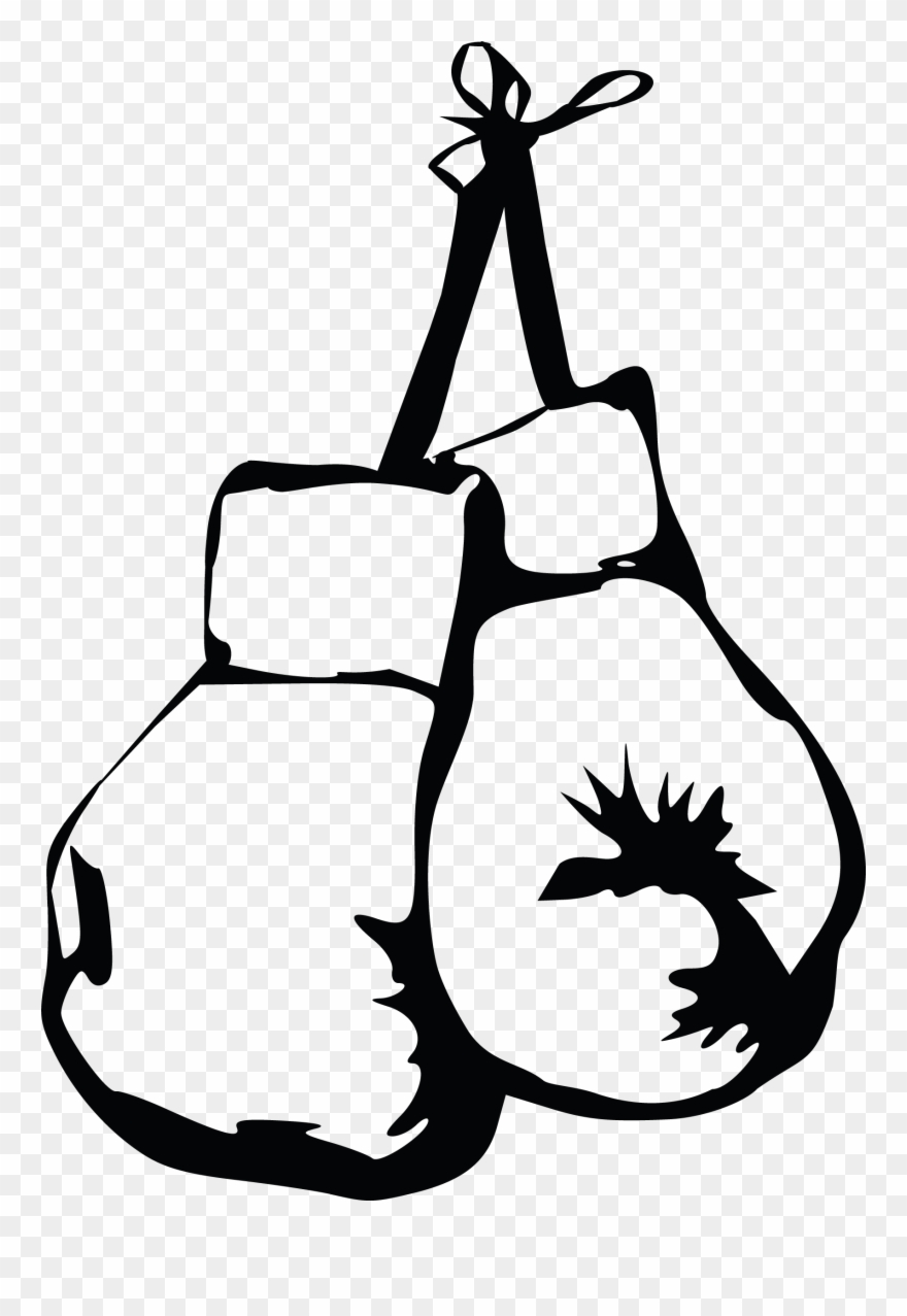 Boxing Glove Gloves Transprent Png Free - Boxing Gloves Black And White Clipart
