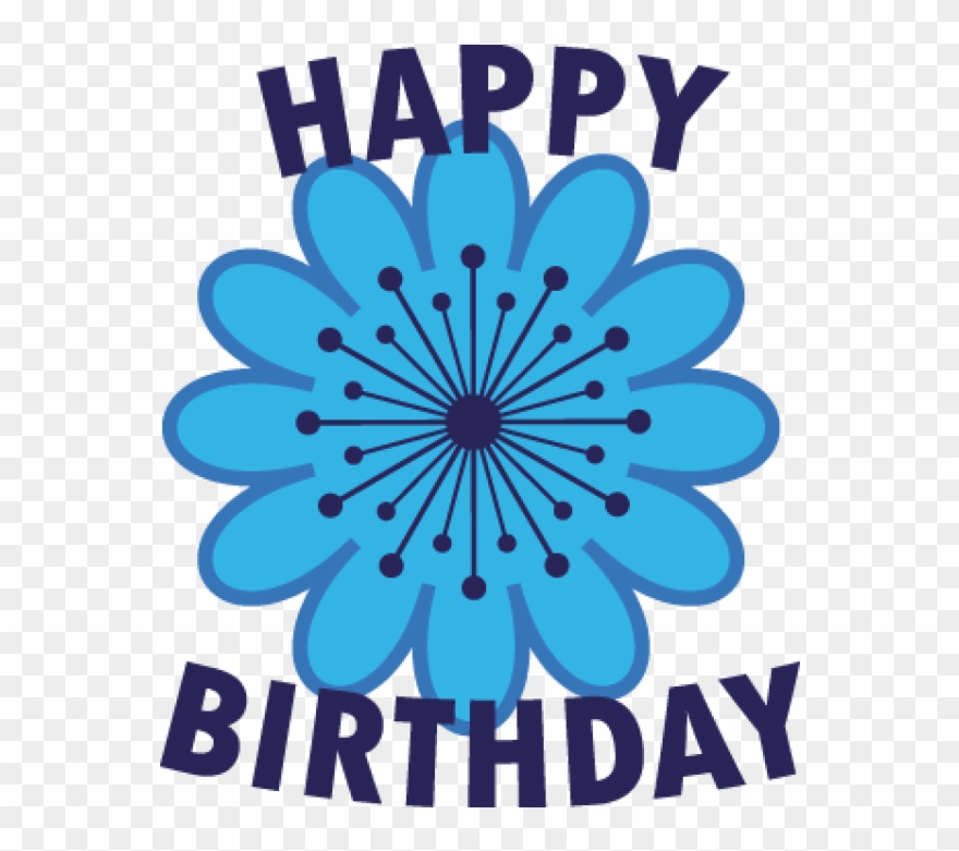 Happy Birthday Blue Flower Cute Birthday Golf Ball - Happy Birthday Blue Flower Clipart