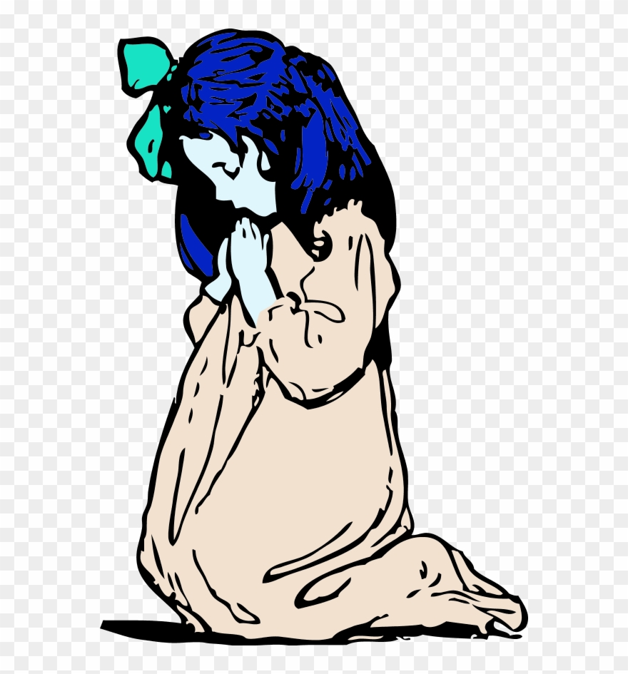 Angel Wing Clipart - Cartoon Girl Praying Png Transparent Png