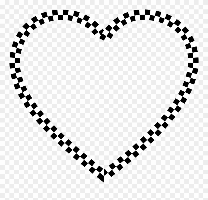 Check Black And White Heart Can Stock Photo - Black And White Checkered Heart Clipart