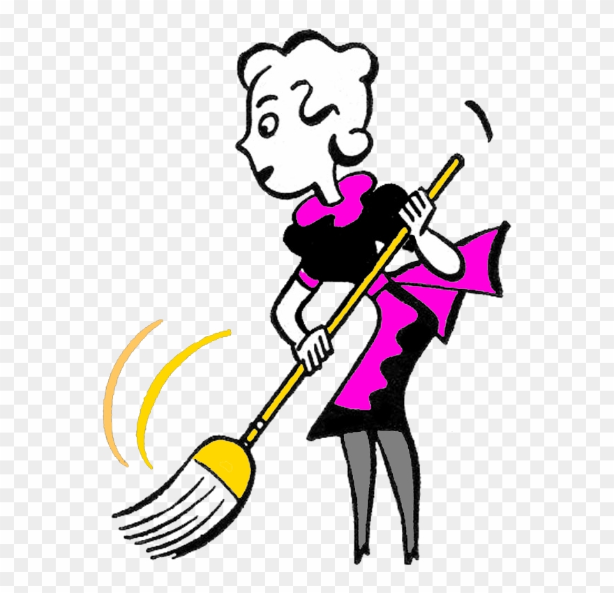 Floor Clean - House Cleaning In Black And White Clipart