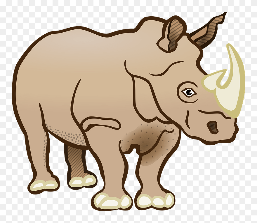 Rhinoceros Computer Icons Download Line Art - Gambar Hewan Badak Kartun Clipart