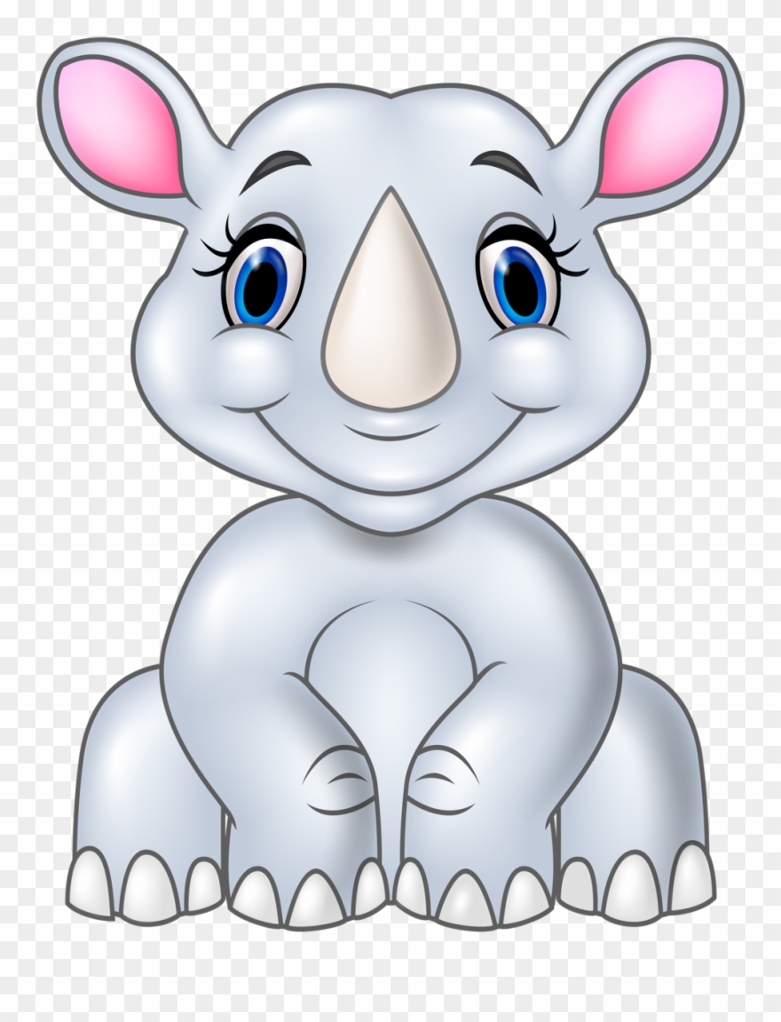 ○••°‿✿⁀rhinos‿✿⁀°••○ - Cartoon Baby Rhino Clipart