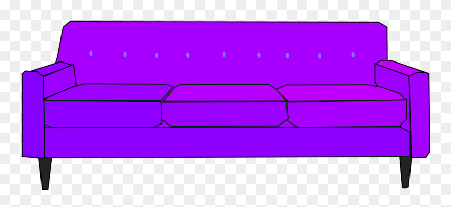 Purple Sofa Medium 600pixel Clipart, Vector Clip Art - Purple Couch Clipart - Png Download