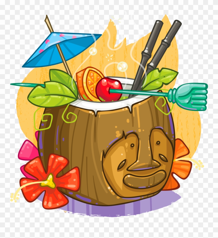 Coconut Clipart Tiki - Coconut Cocktail Png Transparent Png