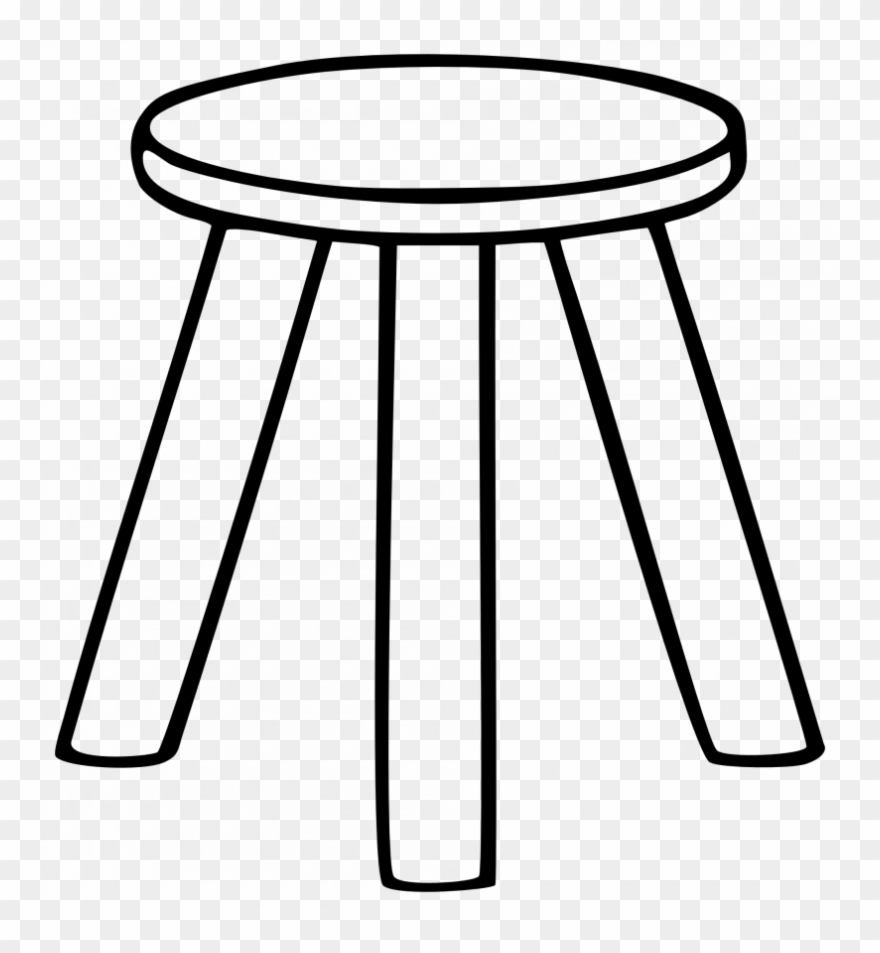 Sofa Clipart Outline - Three Legged Stool Png Transparent Png