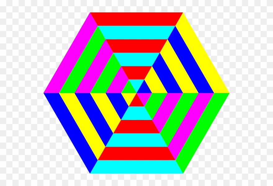 Hexagon Triangle Rainbow Clip Art - Hexagon Art With Triangles - Png Download