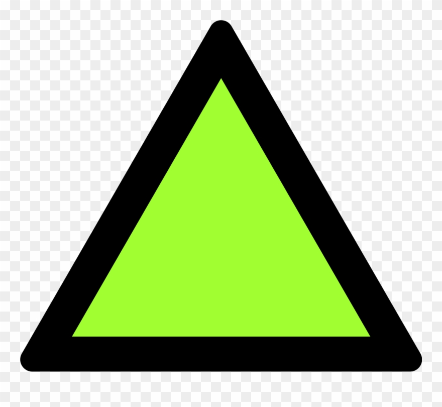 Triangle Clip Clipart - Green Triangle With Black Border - Png Download