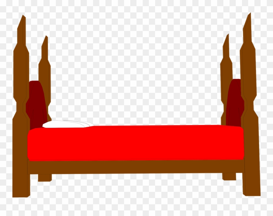 Picture Black And White Stock Bedroom Vector Cute - Cartoon Red Bed Clipart