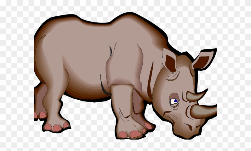 Rhino Clipart Indian Animal - Cartoon Pictures Of Rhinos - Png Download