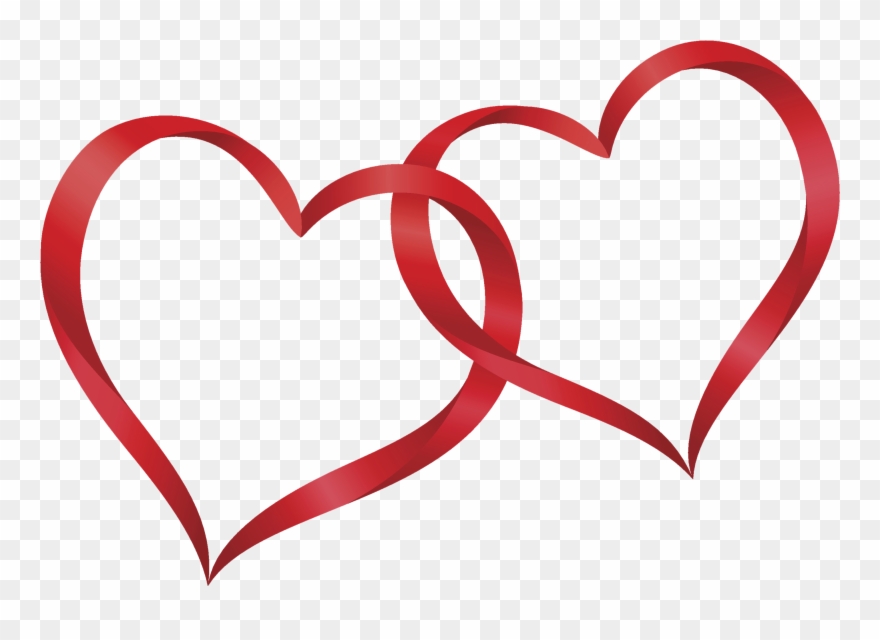Interlocking Hearts Clip Art Pictures To Pin On Pinterest - Two Red Hearts Png Transparent Png