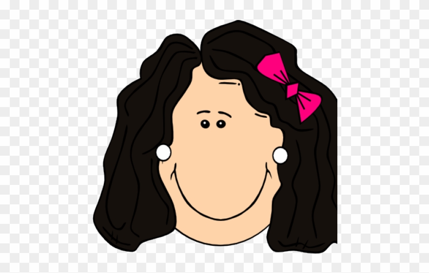 Earrings Clipart Woman - Woman With Brown Hair Clipart - Png Download