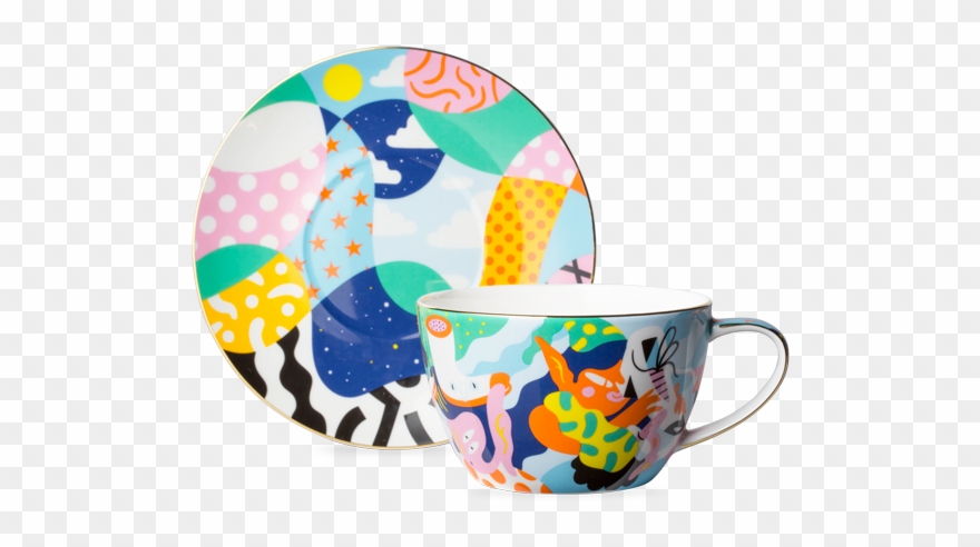T2 X Brolga Cup And Saucer Clipart
