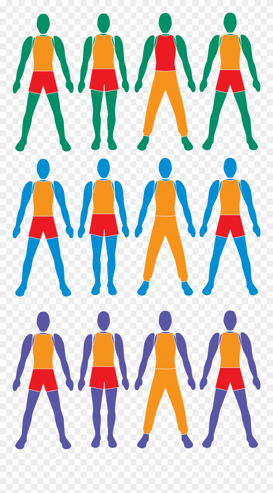 Clothed Multi Colour Jan17 V2 Clipart