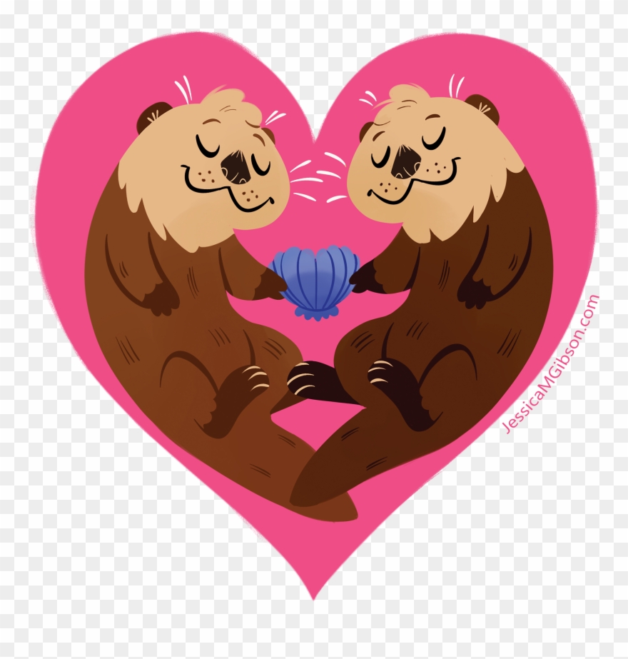 Otter Love Magnet Clipart
