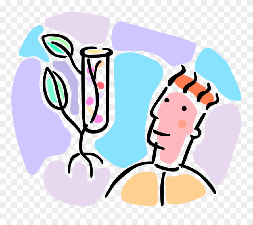 Biologist Studies Plant Image Clipart