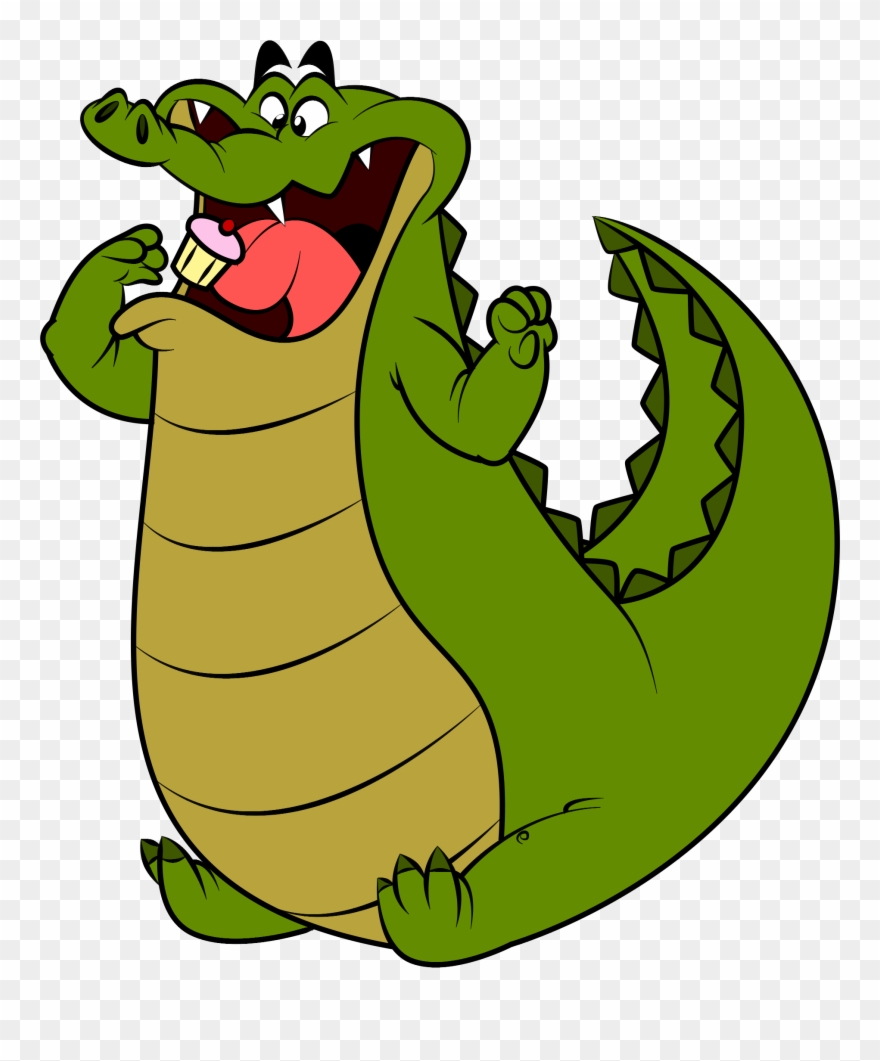Fat Gator Eating A Cupcake Clipart