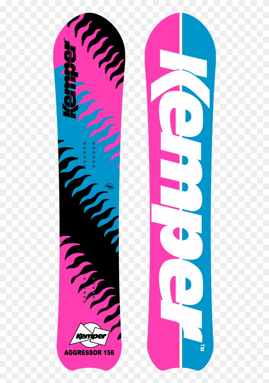 Kemper Aggressor Snowboard 1989 Clipart