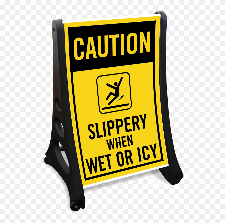 Slippery When Wet Or Icy Sidewalk Sign Kit Clipart (#3105484) - PinClipart