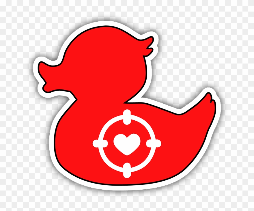 Duck With Heart Target Bumper Sticker Clipart