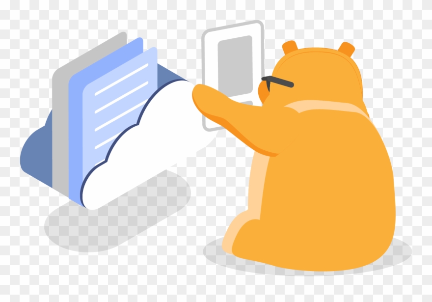 Hippo Saving Ideas To The Cloud Clipart