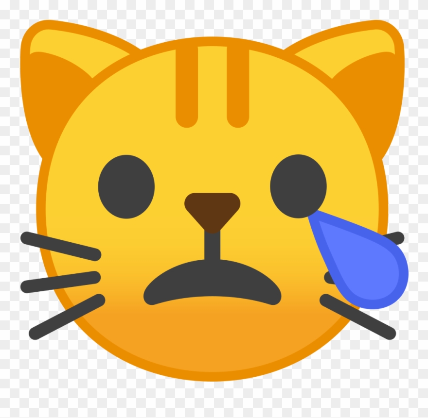Crying Cat Face Icon Clipart