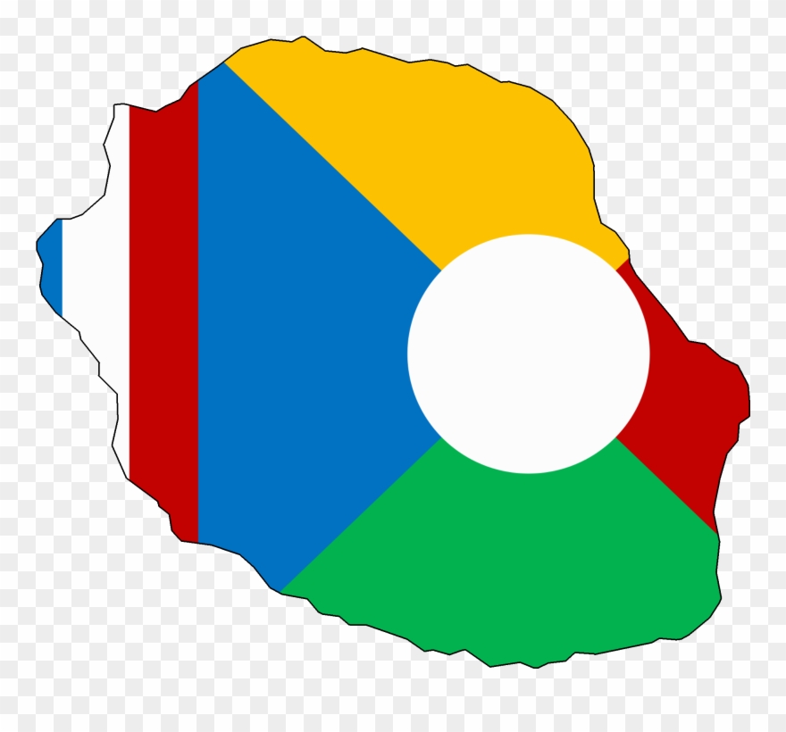 Flag Map Of Réunion Clipart