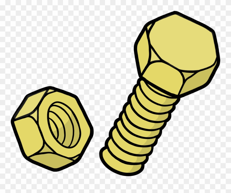Yellow Nut And Bolt Clipart