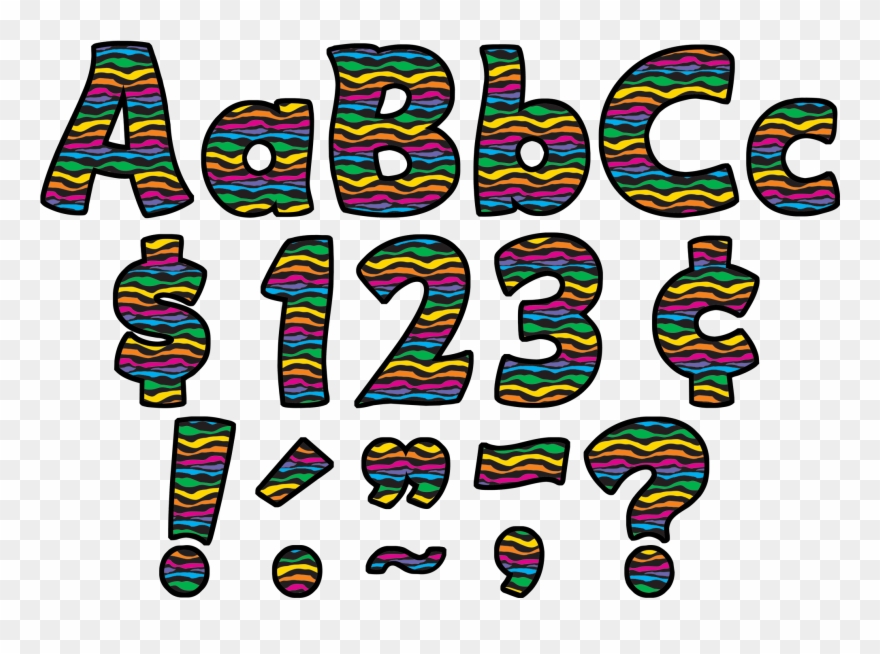 Wild Stripes Funtastic 4" Letters Combo Pack Clipart