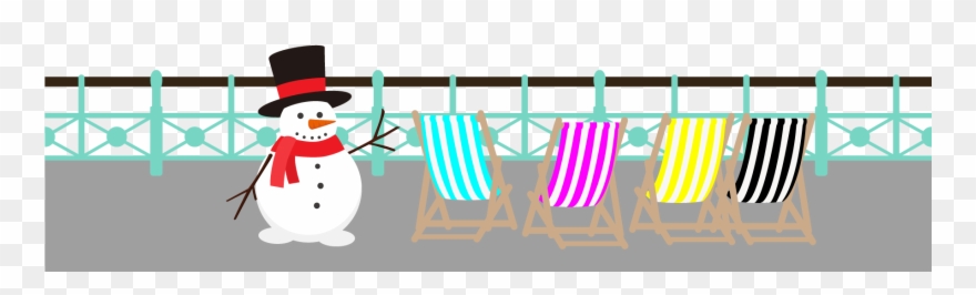 Railings And Cmyk Deckchairs Christmas Snowman Clipart